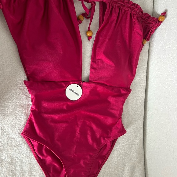 Andrea Iyamah one piece bathing suit. Roba Drawstring One-Piece Swimsuit. - Picture 4 of 5